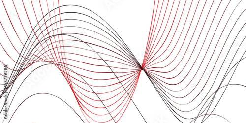 Abstract Red Wave Background for Web Banner, Vector Lines Design Isolated on White, Perfect for Brochure and Modern Graphic Layouts