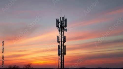 Wallpaper Mural Telecommunication tower at sunset Torontodigital.ca