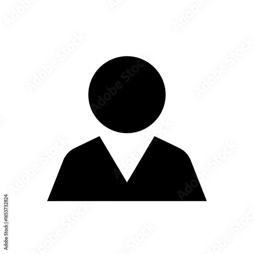 Vector art of simple black and white user icon representing an anonymous person for use in web design