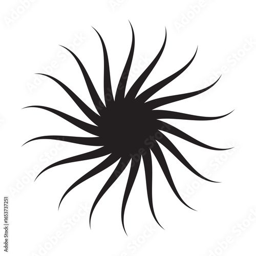 Radial burst lines circular element. Starburst, sunburst graphics. Concentric rays, beams. Sparkle, gleam, twinkle trail lines. Flare, explosion, fireworks radiance effect. Flash, glare design.