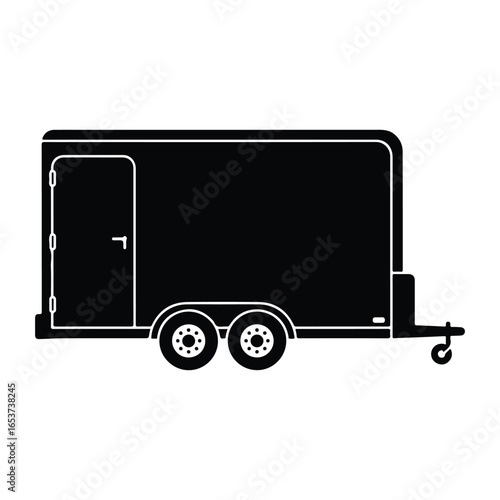 AI Generated. Cargo trailer vector isolated on white background