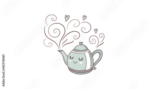 Smiling Steamy Teapot