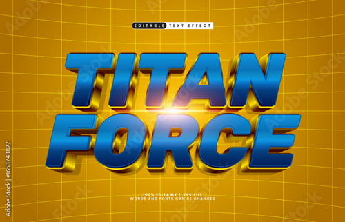 titan force editable text effect with a superhero and brave text effect