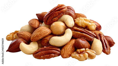 A Nutty Gathering: A delightful assortment of shelled nuts, artfully arranged, showcases nature's bounty and healthy eating, ready to satisfy any craving.
