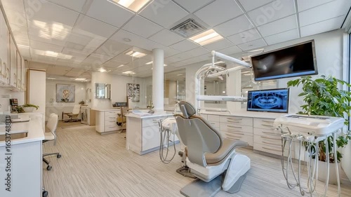 Modern dental office interior with equipment