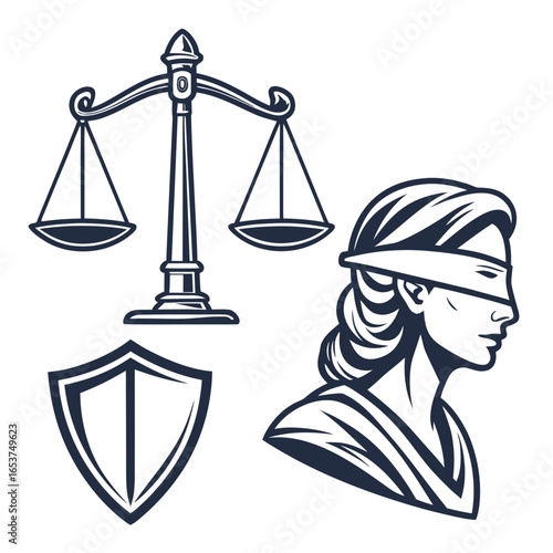 Illustration of the symbol of justice and balance.