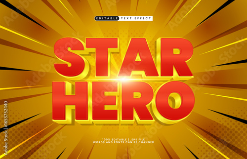 star hero editable text effect with a superhero and brave text effect