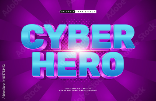 cyber hero editable text effect with a superhero and brave text effect