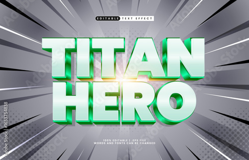 titan hero editable text effect with a superhero and brave text effect