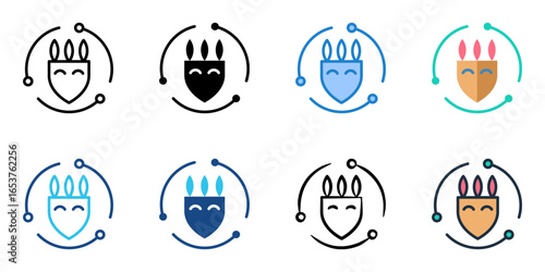 Cultural Preservation icon set multiple style collection 
