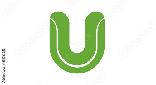 Abstract Green Letter U Design with Rounded Corners for Logo Creation and Brand Identity in Eco-Friendly Business or Creative Design Projects.