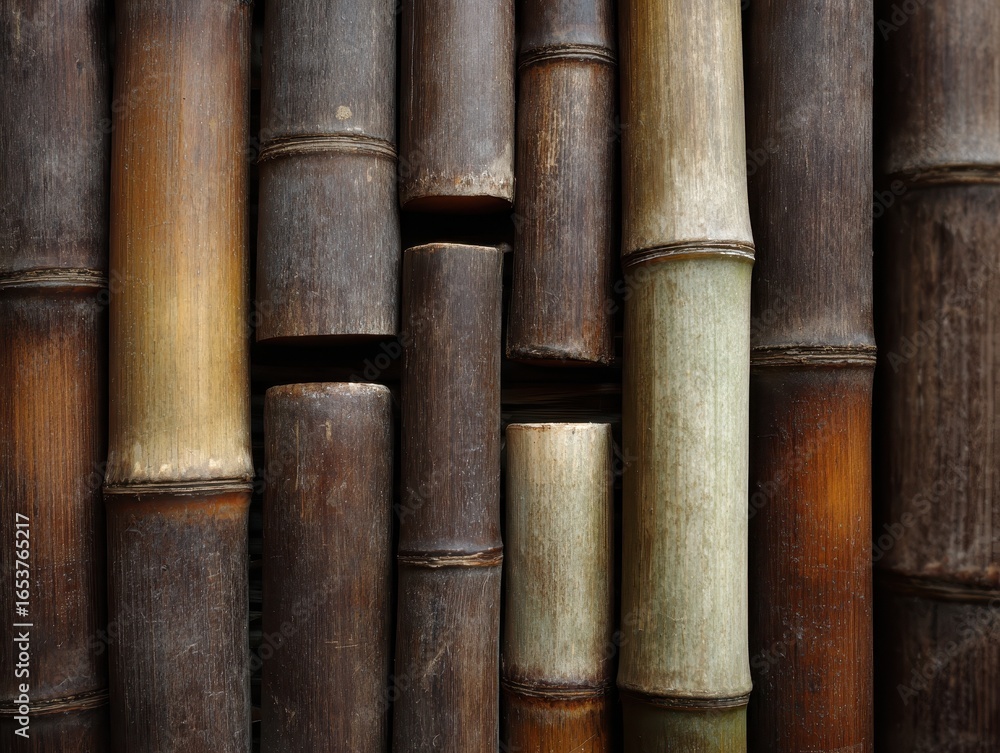 Bamboo Pole. Wooden Barrier Wall and Curtain in Abstract Desktop Background Bamboo Pole. Wooden Barrier Wall and Curtain in Abstract Desktop Background