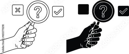 Find the answer with magnifying glass and choice selection editable