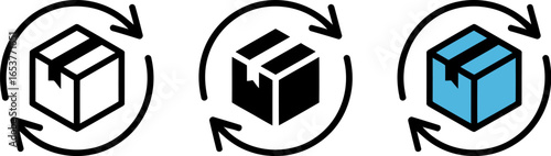 Product return process icon package exchange delivery