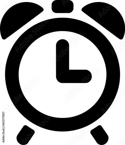 Alarm clock icon vector illustration wake up time symbol