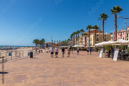 The promenade and beach, Villajoyosa, Costa Blanca, Spain
