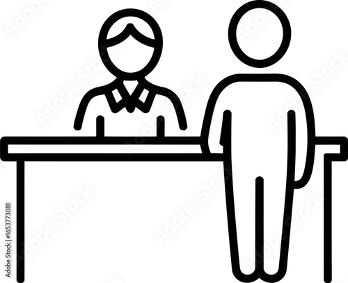 Receptionist and customer icon vector illustration eps