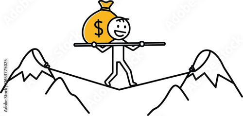 Financial risk management balance money investment strategy editable