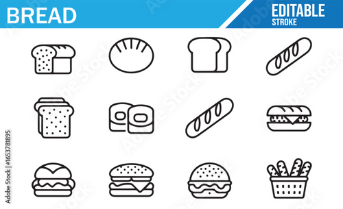 Vector Illustrations of Bread Types for Food Industry Graphics