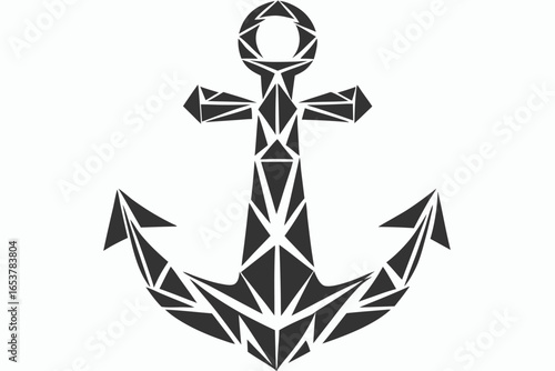 Geometric Anchor Design Vector, Triangle Pattern Elements on White Background
