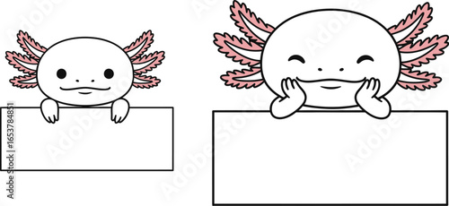 Cute axolotl cartoon vector illustration design template vector