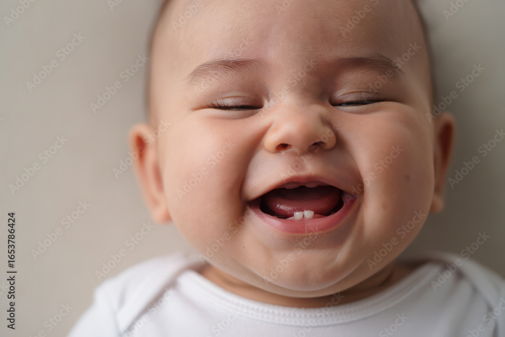 custom made wallpaper toronto digitalAdorable baby laughing with eyes closed and mouth open