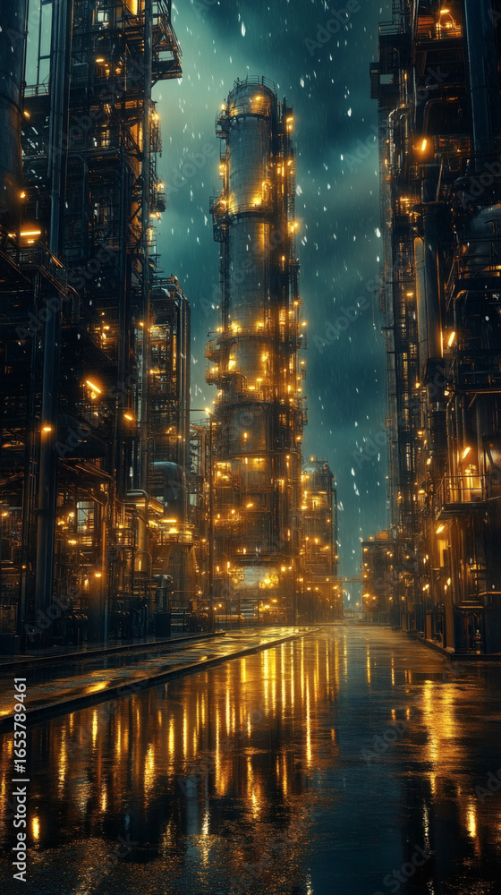 Fototapeta premium Factory design with brushed steel mechanical effect wallpaper