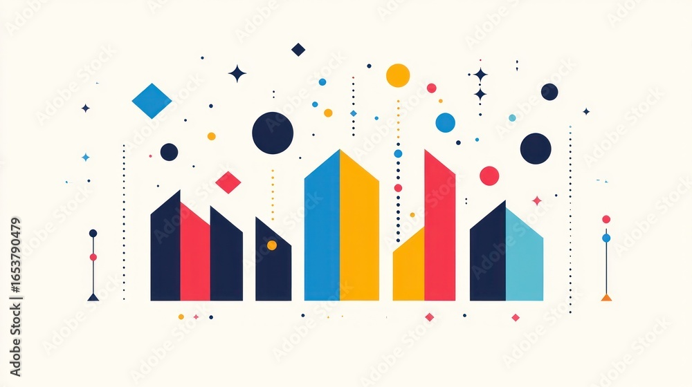 Obraz premium Abstract colorful geometric shapes, modern design, infographic elements, background design for presentation or website