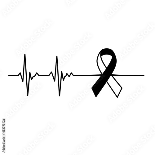 Blue background with a cardiogram heart beat illustration representing a health and business concept