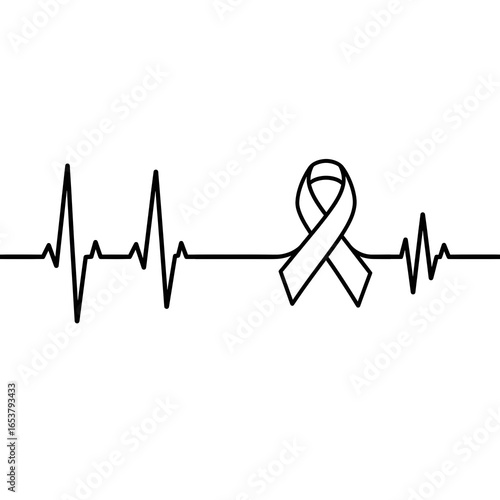 Heart cardiogram pulse line vector for medical health and business chart design