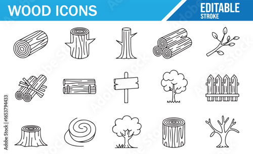 Nature and Wood Themed Editable Icon Pack