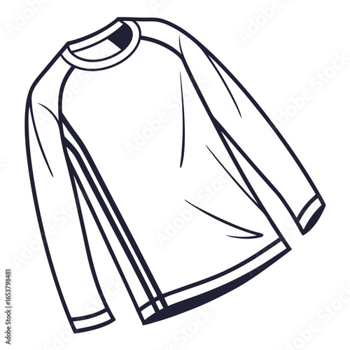 Blank long sleeve raglan shirt for sports and casual wear, isolated on white background a versatile apparel for training and everyday use