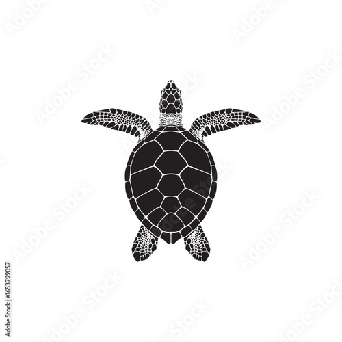 Vector art of black sea turtle silhouette