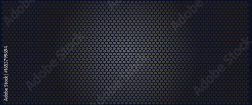 Black metal texture steel background. Perforated sheet metal.
