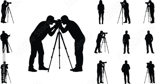 Photographers at work capturing moments, perfect for creative projects
