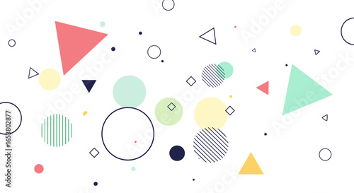 Vibrant abstract geometric shapes and patterns creating a dynamic visual experience for design and art