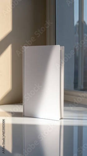 Blank Book in Window Light with Shadows
