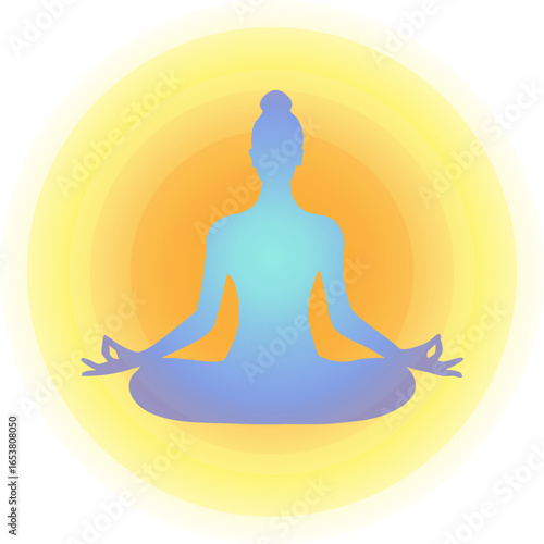 Human body energy yellow aura