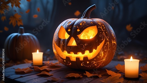 Halloween Jack-o’-Lantern Glowing Pumpkin Decoration