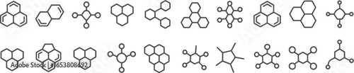 Chemical structure diagrams vector set science and education