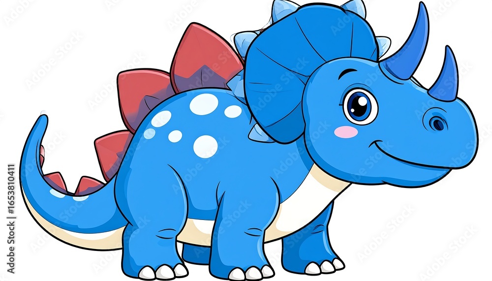 Obraz premium Cute blue dinosaur