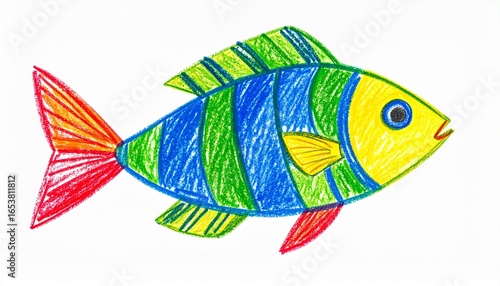 Colorful Fish Drawing for Kids