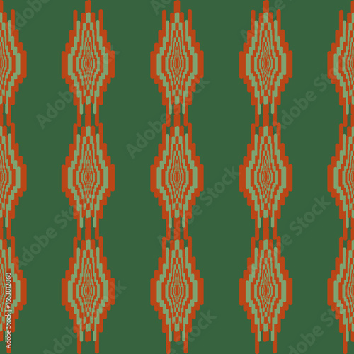 Ikat-style works are suitable for fashion fabric patterns bright interior decorations and various appliances.