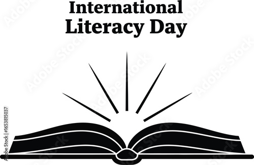International literacy day with open book concept of education, reading, and knowledge for a better world and future