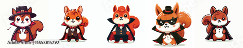 Dracula costumed squirrel vector