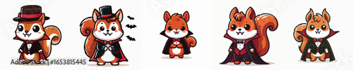 Dracula costumed squirrel vector