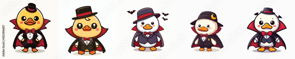 Obraz premium Dracula costumed duck vector