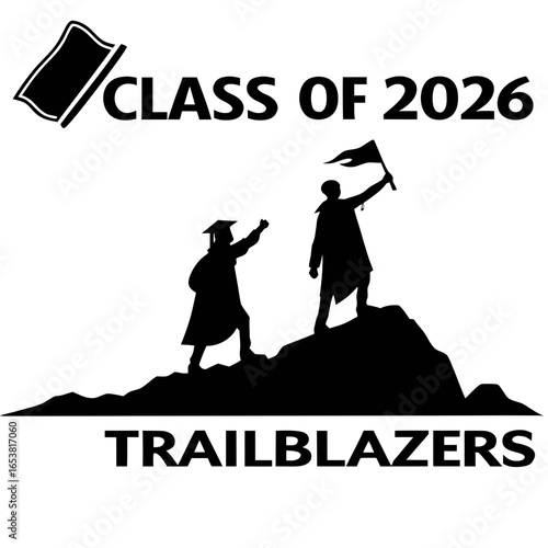 Class of 2026 graduation trailblazers isolated on white background