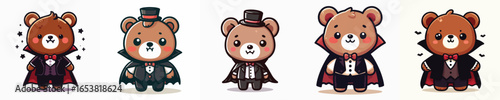 Dracula costumed bear vector