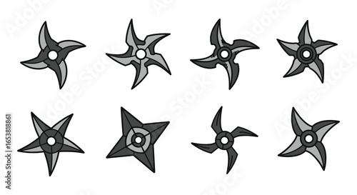Eight Different Types of Ninja Stars Collection